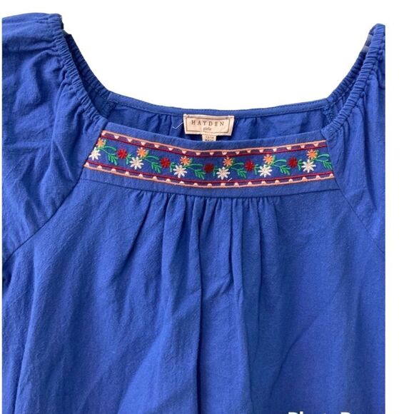 HAYDEN Girls Blue Embroidered Dress - Picture 4 of 4